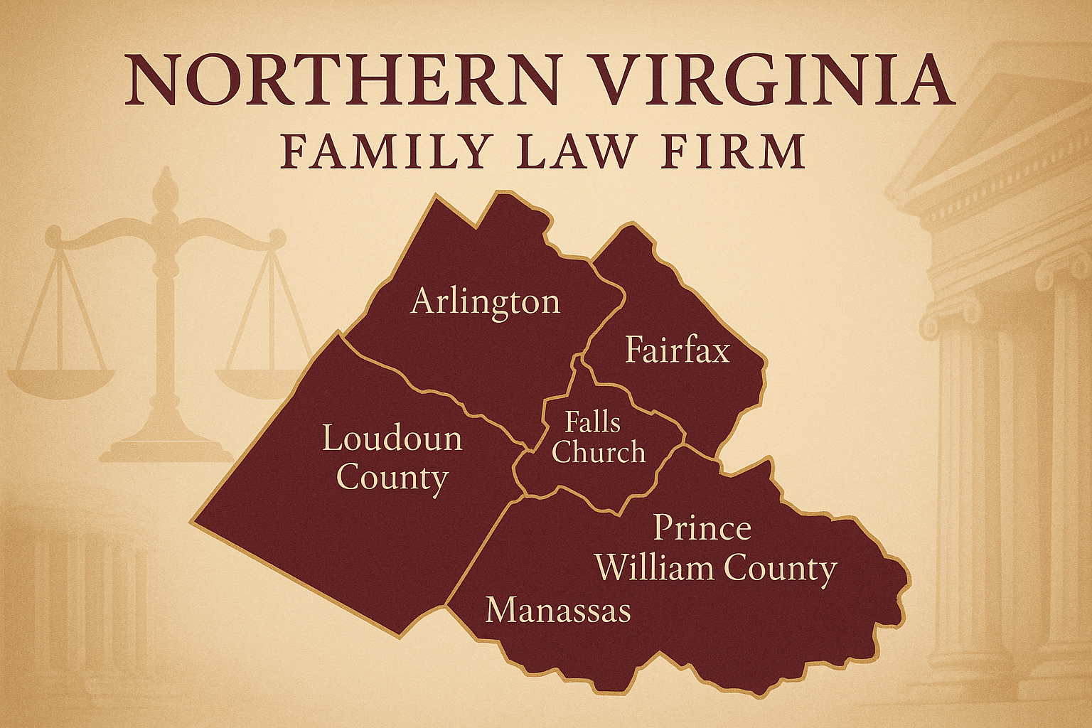 A map of areas in northern virginia